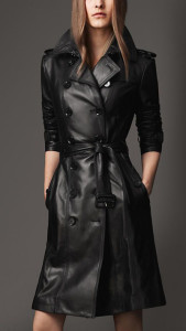 Amelia - club navy Burberry leather trenchcoat