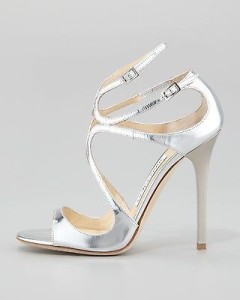 Cremini - Amelia Jimmy Choo Lang Metallic Strappy Sandal Silver