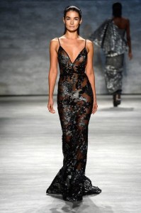 Michael Costello - black beaded dress