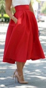 first dinner-Amelia - red skirt